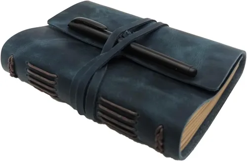 Vista 10 de Cuaderno de diario marrón – El mejor diario de cuero genuino fresco para escritores, tamaño A5, 6.2 x 8.5 pulgadas, bloc de notas para hombres