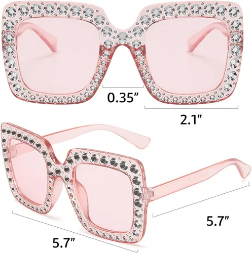 Vista 5 de Peicees Viseras brillantes con diamantes de imitación con lentes de sol cuadrados brillantes para mujeres y niñas, gorra deportiva para playa