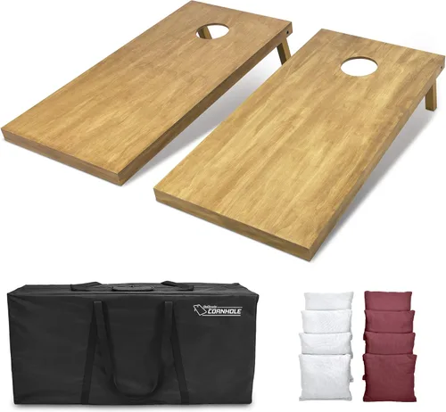 Vista 31 de GoSports 4 ft x 2 ft Regulation Size Wooden Cornhole Boards Set with Light Brown Finish - Includes Carrying Case and Bean Bags Negro- gris