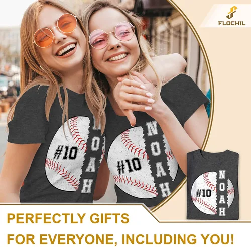 Vista 2 de Camiseta de béisbol personalizada, camisetas de béisbol para mujer, camisetas de béisbol para mujer, camiseta con número de nombre personalizado