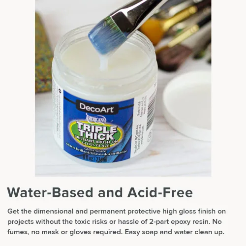 Vista 3 de DecoArt Triple Thick Gloss Glaze - Tarro, 8fl oz (paquete de 3)