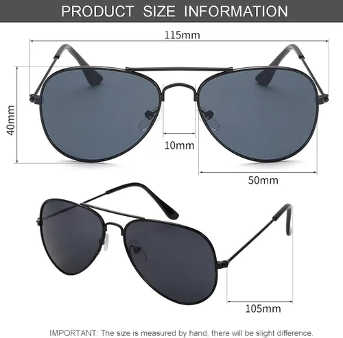 Vista 3 de Wodison Gafas de sol clásicas para niños y niñas lentes de sol reflectantes con marco de metal