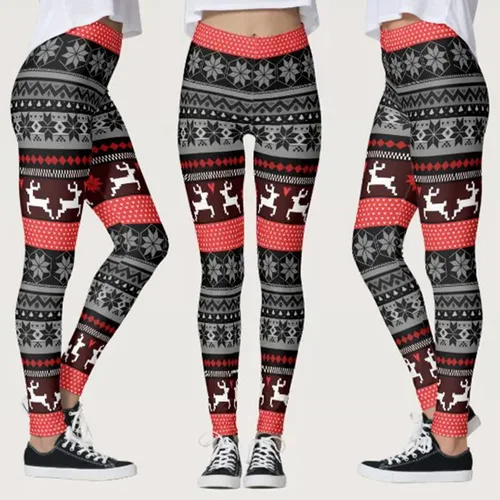 Vista 2 de Pantalones de yoga para mujer, pantalones médicos para yoga, correr, fiesta, pantalones personalizados, leggings de Navidad, muñeco de nieve