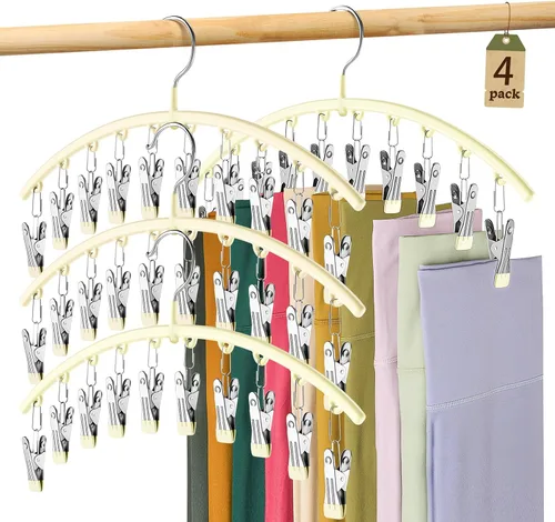 Vista 9 de Organizador de leggings para armario, perchas de metal para pantalones de yoga, 1 paquete con 10 clips con capacidad para 10 leggings, organizador