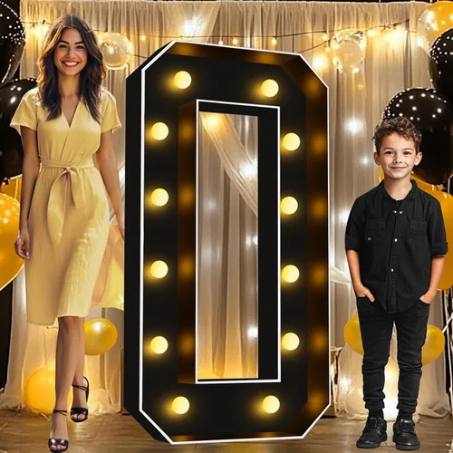 Vista 15 de Pooqla - Números iluminados negros, decoraciones de cumpleaños 50 para hombres Number 50