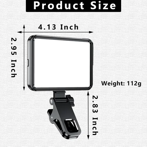 Vista 9 de Luz de Selfie Suave Recargable para Teléfono, Cámara, Portátil, Luz LED Portátil de Batería 4-14H para Fotos, Clip de Luz de Teléfono para Selfie