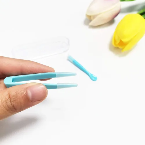 Vista 5 de Fundas para lentes de contacto, aplicador de lentes de contacto y herramienta de extracción con pinzas de punta suave, pinzas portátiles para lentes