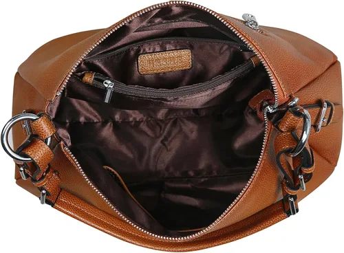 Vista 6 de HESHE Hobo Bags Bolso de hombro de cuero genuino para mujer, bolsos cruzados de diseñador, bolsos de mano de moda para mujer