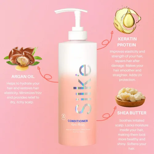 Vista 2 de Silk'e Repair Therapy Conditioner 23.6 oz – Acondicionamiento profundo para cabello dañado y seco sin parabenos ni sulfatos