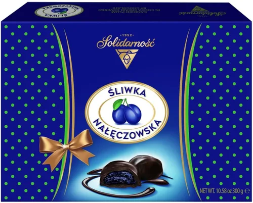 Vista 2 de Solidarnosc Ciruelas confitadas en chocolate negro "Sliwka Naleczowska" 12.34 onzas (paquete de 1)