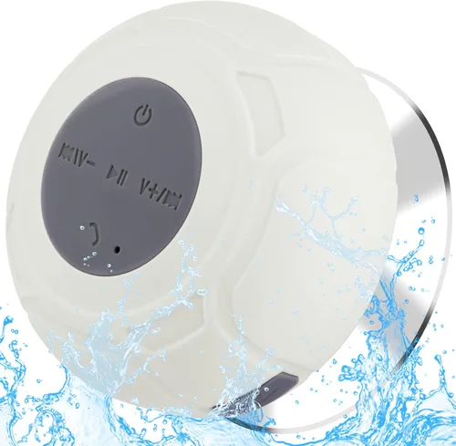 Vista 8 de Altavoz de ducha Bluetooth impermeable portátil inalámbrico resistente al agua altavoz ventosa, micrófono integrado regalos para niños altavoz