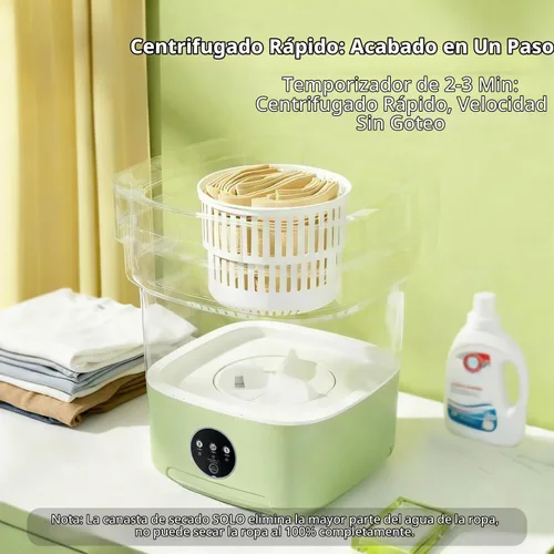Vista 9 de Lavadora portátil, mini lavadora, mini lavadora de 16 litros con cesta giratoria, ropa de bebé de limpieza profunda, ropa interior, calcetines, ropa