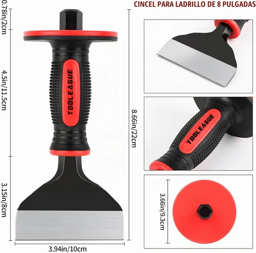 Vista 3 de TOOLEAGUE - Cincel de mampostería, cincel de ladrillo de 8 pulgadas