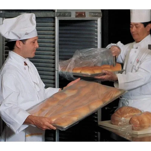 Vista 2 de Elkay plásticos bor21635 0,6 mil alta densidad Bun Pan Cover en rollo con Twist Tie, 21" x 6" x 35," clara (Pack de 200)