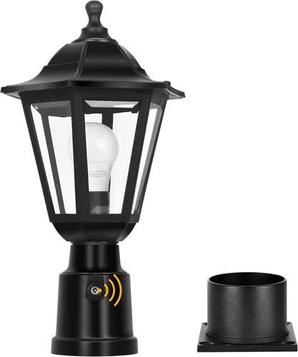 Vista 11 de FUDESY Luz de poste para exteriores, lámpara blanca para exteriores con base de montaje en muelle, lámpara de poste impermeable con enchufe E26