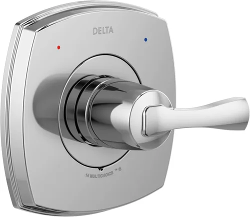 Vista 6 de Delta Faucet Stryke Serie 14 Kit de moldura de válvula de ducha dorada de una sola función, mango de ducha, kit de molduras de ducha Delta, Lumicoat