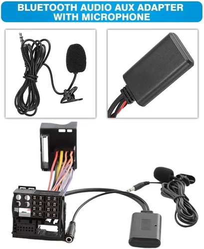 Vista 4 de Adaptador auxiliar de audio con micrófono, adaptador AUX de audio compatible con BMW Z4 E85 2003-2008, compatible con BMW Z4 E86 2003-2008