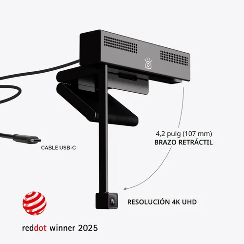 Vista 7 de Cámara web iContact Camera Pro 4K HD con contacto visual, micrófono con cancelación de ruido, USB plug and play para Mac y PC certificado por Zoom