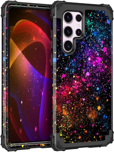 Vista 89 de Miqala Funda para Galaxy S21 FE 5G, brilla en la oscuridad, tres capas, resistente, protección a prueba de golpes, parachoques de plástico
