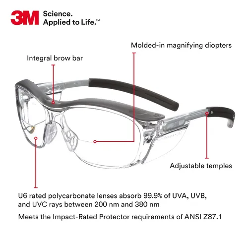 Vista 2 de Gafas de protección 3M Nuvo Reader, Transparente, 1