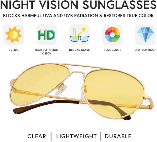 Vista 3 de VITENZI gafas de sol de conducción visión nocturna gafas de sol aviador piloto Milán