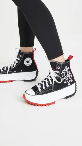 Vista 4 de Converse X Keith Haring Run Star Hike - Tenis altos para mujer, NegroBlancoRojo, 6