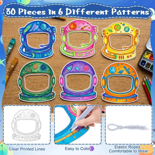 Vista 7 de 30 máscaras para colorear con casco de astronauta