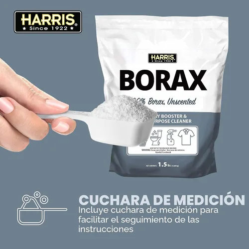 Vista 5 de HARRIS - Potenciador de lavandería en polvo de bórax para agua dura y poderoso limpiador multiuso, 1.5lb (Sin fragancia)
