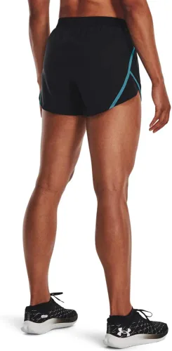 Vista 2 de Under Armour Women's Fly by 2.0 Running Shorts (027) negro / azul glaciar / reflectante
