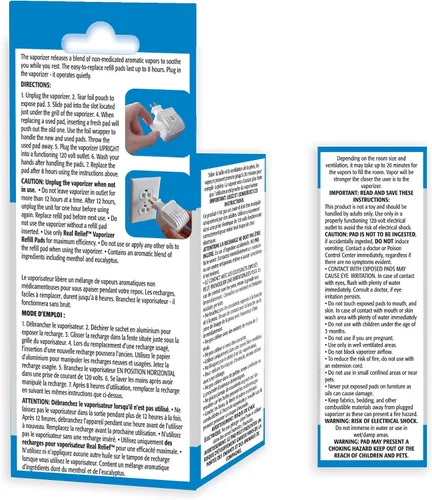 Vista 3 de Almohadillas de repuesto universales para vaporizador sin agua enchufable, eucalipto mentol calmante no medicado, apto para todos los vaporizadores