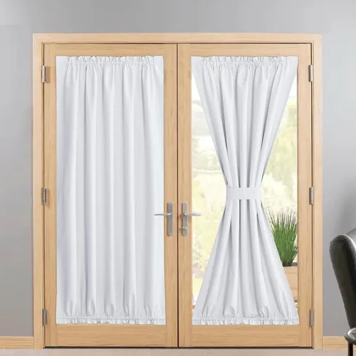 Vista 113 de NICETOWN Cortinas de Lino para Puerta Lateral - Cortinas Opacas con Aislamiento Térmico para Puerta Delantera Francesa para Sombra Pequeña