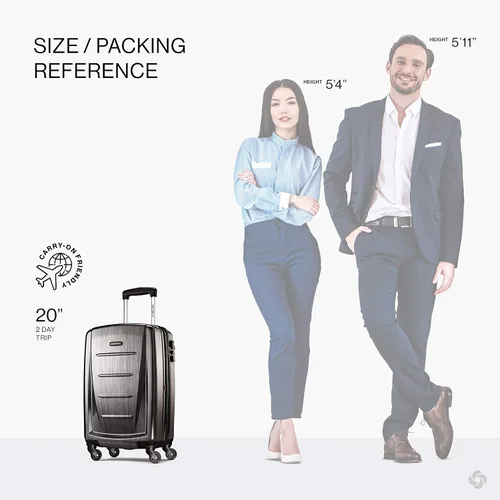 Vista 2 de Samsonite Winfield 2 - Equipaje rígido con ruedas giratorias, Carbón vegetal