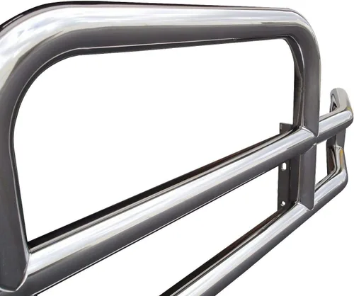 Vista 5 de QSC Truck Parts Protector de parachoques de ciervo de acero inoxidable pulido 304 w/soporte para Kenworth T680 13-21