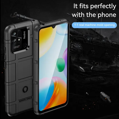 Vista 2 de CCSmall Funda para Xiaomi Redmi 10A Resistente Protección A Prueba De Golpes HD Negro