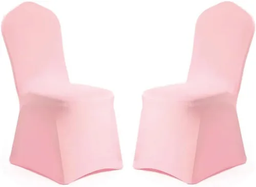 Vista 12 de Yahpetes 2 fundas para silla, de poliéster negro, fundas para sillas de banquete, parte delantera plana, elásticas, de elastano, para bodas