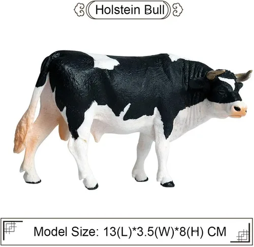 Vista 2 de Holstein - Figuras de toro realistas, juguetes educativos tempranos, proyecto de ciencia, regalo de cumpleaños para niños