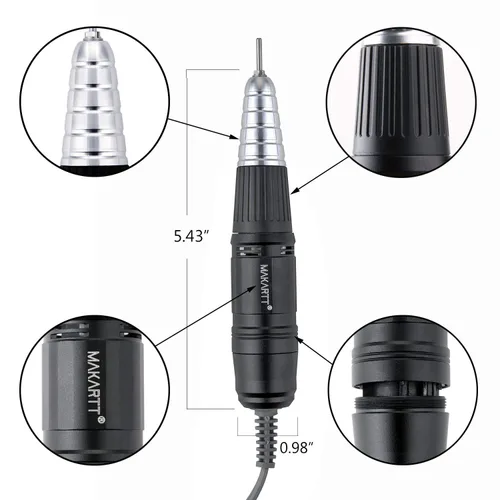 Vista 5 de Makartt Taladro de uñas para máquina Up200, paquete de lima eléctrico profesional con brocas de uñas 5 en 1, brocas cónicas de carburo de tungsteno