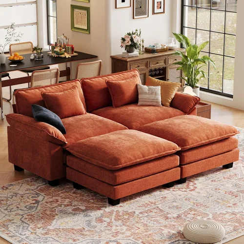 Vista 105 de CDCASA Silla de acento de gran tamaño de 50'' con otomana Asiento extra ancho y profundo estilo sofá nube para sala de estar, dormitorio, rincón