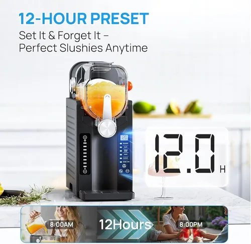 Vista 5 de Máquina de granizado, Máquina de granizado todo en uno para el hogar, panel de control inteligente, limpieza automática, 6 programas