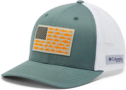 Vista 96 de Columbia Gorra de bola de malla Bandera antigua de malva/blanco/pescado