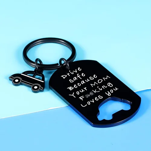 Vista 5 de Divertido llavero de regalo de conductor para hijo, hija de mamá, papá, regalo de Navidad de San Valentín para adolescentes, adultos, niños, niñas