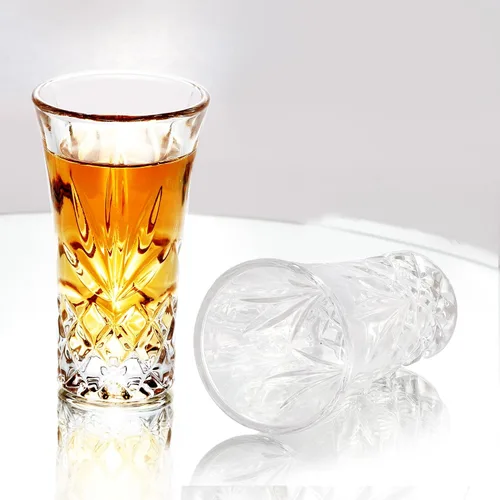 Vista 7 de QUAFFER Vasos de tequila con base pesada, vasos cordiales de 2 onzas (juego de 4) – Forma clásica de vidrio elegante – Auténtico juego de vasos