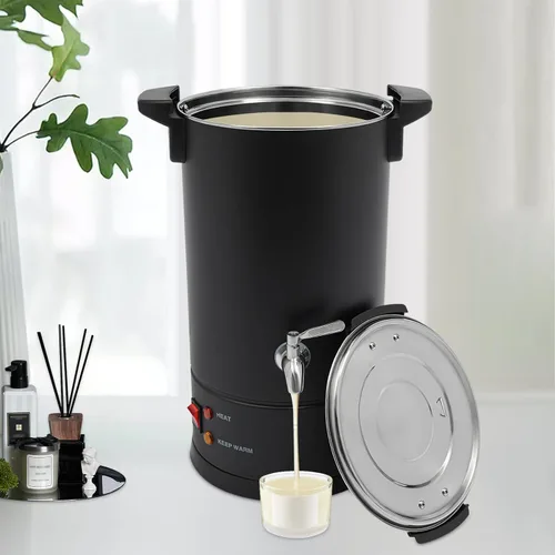 Vista 3 de Derretidor de cera para hacer velas, olla de fusión eléctrica comercial de cera de 10L/338.2 onzas con control de temperatura y boquilla de vertido