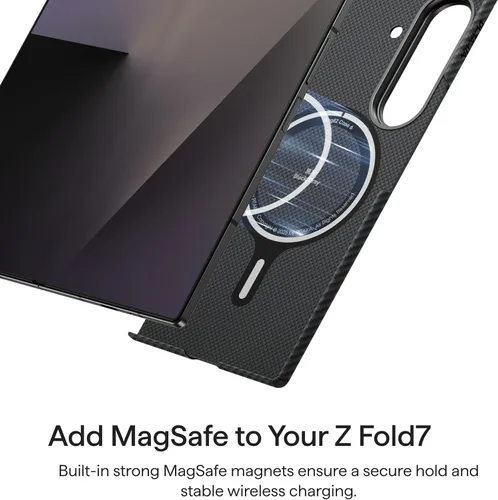 Vista 7 de pitaka Funda para Z fold 7, compatible con MagSafe, funda delgada y ligera para Galaxy Z Fold 7 con sensación táctil sin funda, hecha de fibra