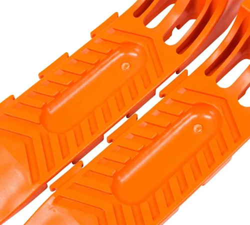 Vista 5 de Mytee Products Patines de neumáticos entrelazados para camión de grúa, camión de auxilio, transportador de vuelco, color naranja (juego de 4 piezas)