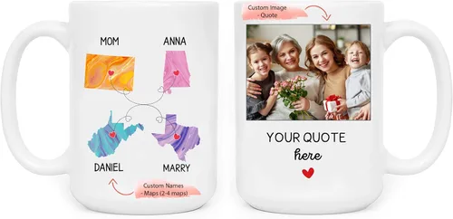 Vista 15 de SANTANNA Taza personalizada para hombres, iniciales personalizadas con nombre de café de cerámica (sus estilos favoritos)