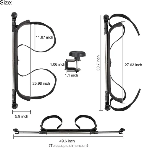 Vista 6 de 10L0L Soporte universal para bolsa de asiento trasero para carrito de golf para la mayoría de carritos de golf 2+2, soporte ajustable sin