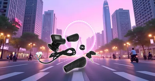 Vista 3 de Alomejor Empuñadura de acelerador de scooter eléctrico, pantalla LCD, diseño de medio acelerador, acelerador de bicicleta eléctrica de 0.886 in