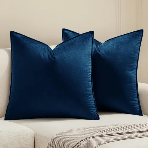 Vista 26 de MIULEE Paquete de 2 fundas de cojín decorativas de terciopelo suave, cuadradas, unicolor, para sofá, dormitorio, automóvil, 16 x 16 pulgadas