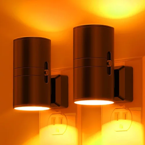 Vista 16 de L LOHAS LED Luz nocturna enchufable, luces nocturnas modernas enchufables a la pared, sensor de atardecer a amanecer, blanco suave 3000K, brillo
